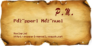 Pöpperl Mánuel névjegykártya